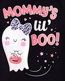 Baby And Toddler Girls Glow Mommy's Boo Graphic Tee