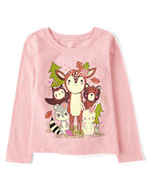 Baby And Toddler Girls Animal Graphic Tee