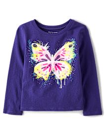 Baby And Toddler Girls Butterfly Graphic Tee