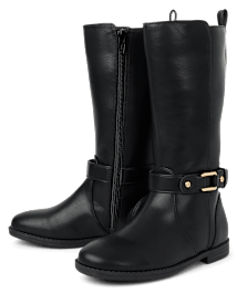 Girls Buckle Tall Boots
