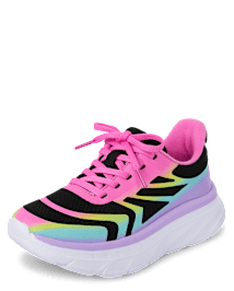 Girls Rainbow Running Sneakers