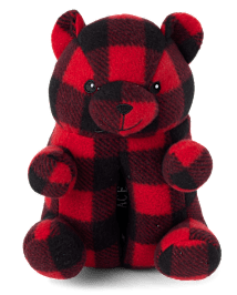 Unisex Toddler Matching Family Buffalo Plaid Bear Slippers