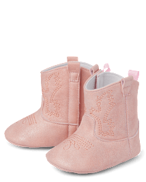 Bottes de cow-girl à coutures scintillantes pour bébé fille