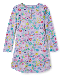 Girls Doodle Thermal Henley Nightgown