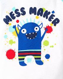 Baby And Toddler Boys Mess Maker Monster Snug Fit Cotton Pajamas