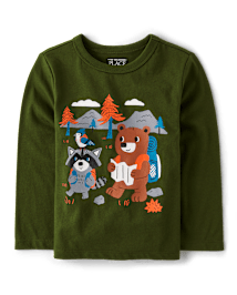 Baby And Toddler Boys Camp Animals Graphic Tee