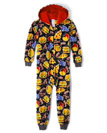 Boys Food Microfleece One Piece Pajamas