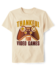 Boys Thankful For Video Games Graphic Tee