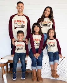 Unisex Adult Matching Family Thankful Graphic Tee