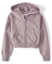 Girls Long Sleeve Fleece Cropped Zip Up Hoodie ULTRA VIOLET The Children s Place CA