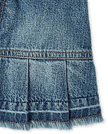 Girls Pleated Denim Skort