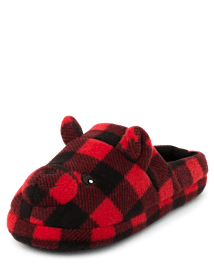 Adulte Famille assortie carreaux Buffalo Bear Pantoufles