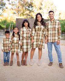 Boys Matching Family Plaid Flannel Button Up Shirt