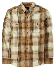 Mens Matching Family Plaid Flannel Button Up Shirt