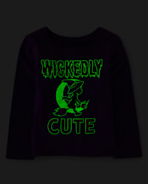 Baby And Toddler Girls Glow Wickedly Cute Graphic Tee