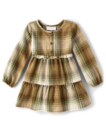 Toddler Girls Matching Family Plaid Flannel Shirt Dress