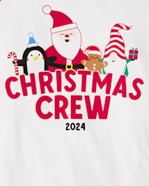 Unisex Adult Matching Family Christmas Crew 2024 Cotton And Microfleece Pajamas