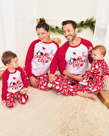 Unisex Adult Matching Family Christmas Crew 2024 Cotton And Microfleece Pajamas