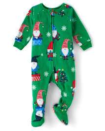 Unisex Baby And Toddler Matching Family Gnomes Microfleece Footed One Piece Pajamas