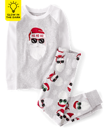 Unisex Kids Matching Family Glow Santa Sunglasses Snug Fit Cotton Pajamas