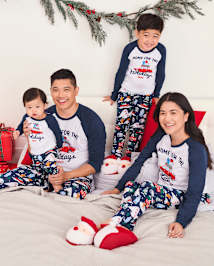 Unisex Kids Matching Family Home For The Holidays Snug Fit Cotton Pajamas