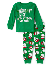 Pyjama ajusté en coton pour bébé et tout-petit Glow Nice List