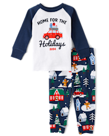 Unisex Baby And Toddler Matching Family Home For The Holidays Snug Fit Cotton Pajamas