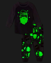 Unisex Baby And Toddler Matching Family Glow Santa Sunglasses Snug Fit Cotton Pajamas