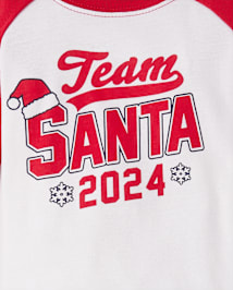 Unisex Baby And Toddler Matching Family Team Santa 2024 Snug Fit Cotton Pajamas