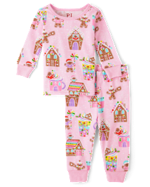 Baby And Toddler Girls Gingerbread Snug Fit Cotton Pajamas