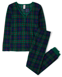 Femme Famille assortie Tartan à carreaux Isotherme henley Pyjama