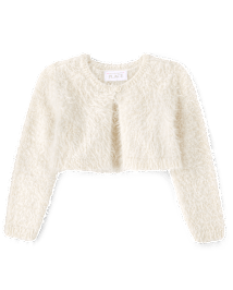 White eyelash cardigan top