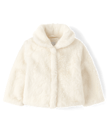 Girls white faux fur jacket outlet