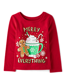 Baby And Toddler Girls Merry Everything Graphic Tee