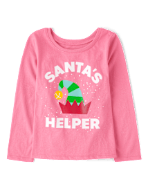 Baby And Toddler Girls Santa's Helper Graphic Tee