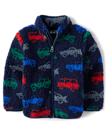 Baby And Toddler Boys Print Sherpa Zip Up Jacket