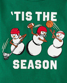 Baby And Toddler Boys Christmas Snowman Sports Graphic Tee