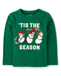 Baby And Toddler Boys Christmas Snowman Sports Graphic Tee