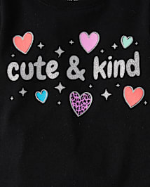 Baby And Toddler Girls Cute And Kind Graphic Tee