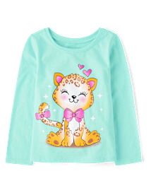 Baby And Toddler Girls Cheetah Graphic Tee