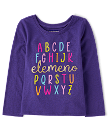 Baby And Toddler Girls Alphabet Graphic Tee