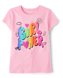 Girls Rainbow Girl Power Graphic Tee