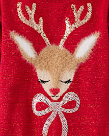 Baby And Toddler Girls Christmas Long Sleeve Reindeer Sweater Dress CLASSICRED The Children s Place CA