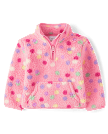 tout-petit, fille Imprimé Sherpa demi-fermeture à glissière Chandail