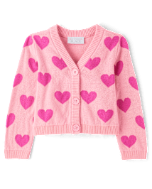 tout-petit, fille Cardigans coeur intarsia