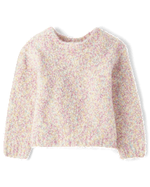 Toddler Girls Rainbow Fuzzy Sweater