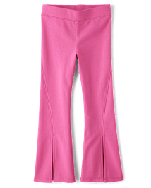 Jeggings évasés en maille ponte fendue pour filles