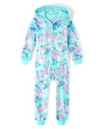 Girls Long Sleeve Snowflake Print Fleece One Piece Pajamas BLUE The Children s Place CA