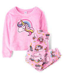 Unicorn fleece pajamas outlet
