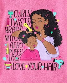 Pyjama en coton ajusté pour bébé et petite fille Love Your Hair